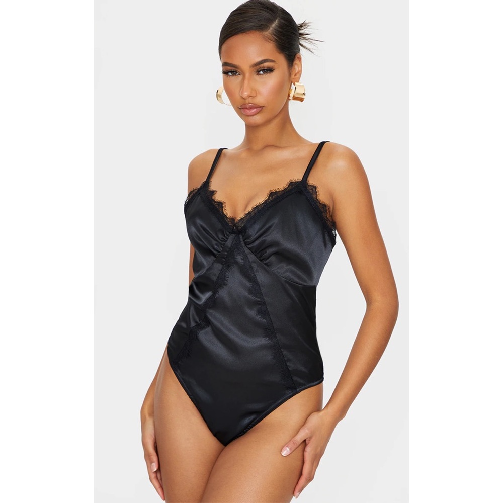 Black Satin Bodysuit